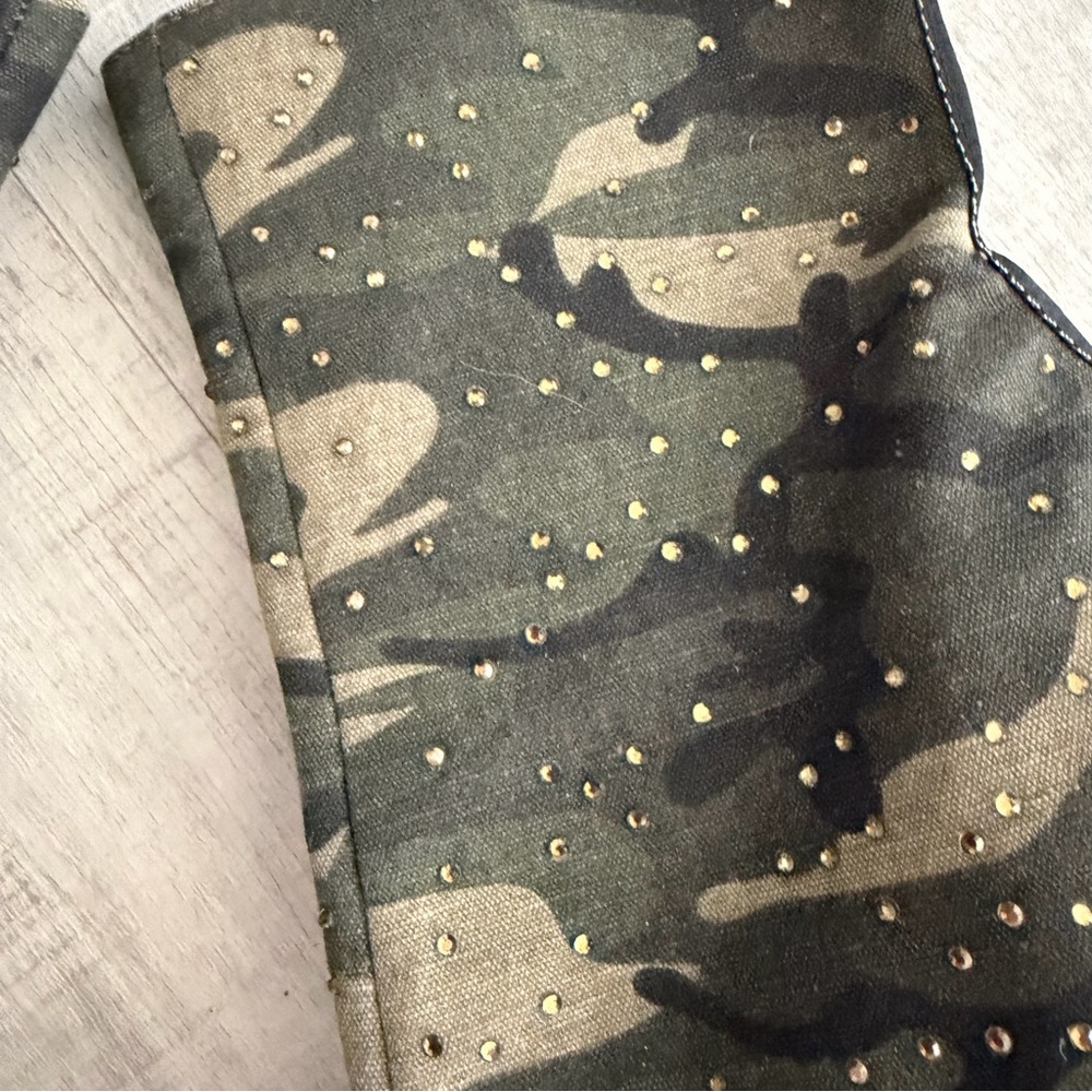 Steve Madden Olive Camo  rhinestone High-Heel Boots with Black a - Picture 8 of 15